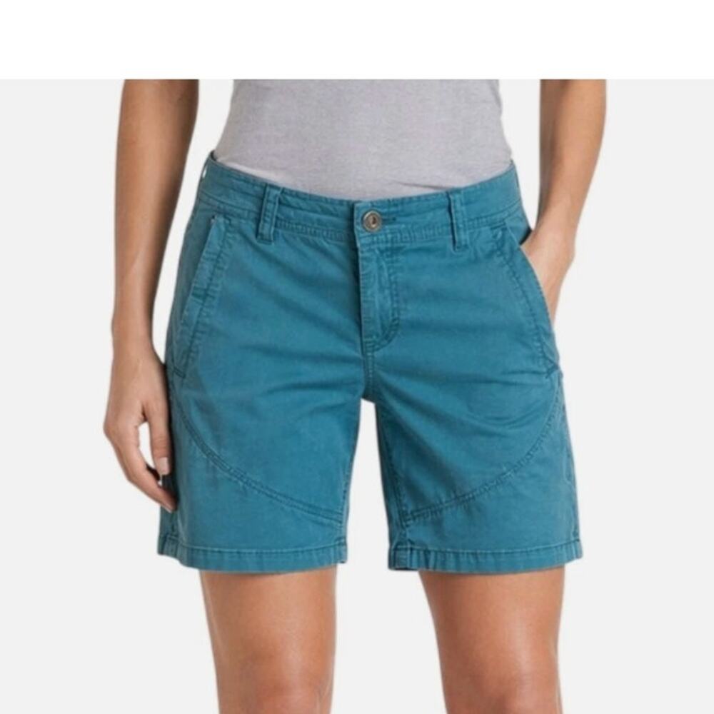 KUHL Spire Hiking Shorts Size 14 Teal Blue Outdoor Performance Utility Bermuda